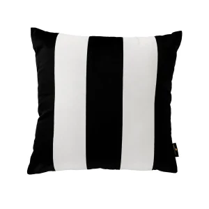 Poduszka VELVET STRIPE - biała/czarna