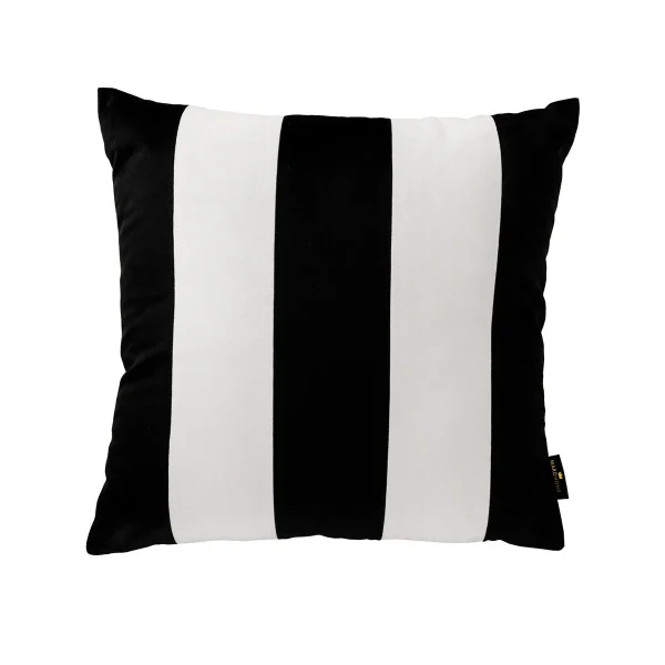 Poduszka VELVET STRIPE - biała/czarna