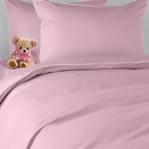 Pościel dziecięca SAN ANTONIO - flamingo pink z białą lamówką