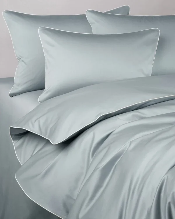 Poszwa satynowa SAN ANTONIO szary jasny z lamówką