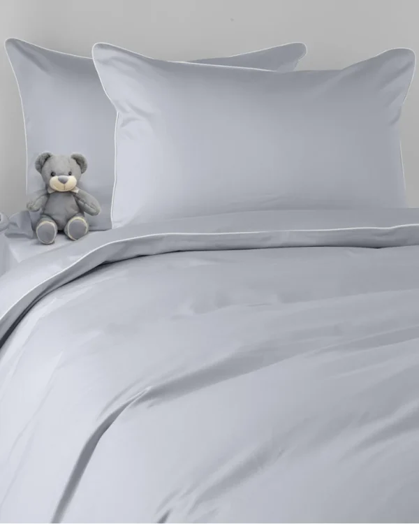 Pościel dziecięca SAN ANTONIO - szary jasny z białą lamówką