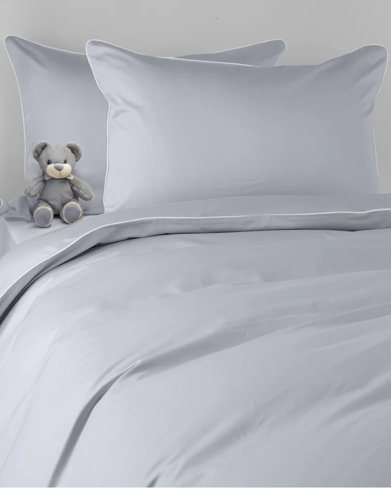 Pościel dziecięca SAN ANTONIO – szary jasny z białą lamówką