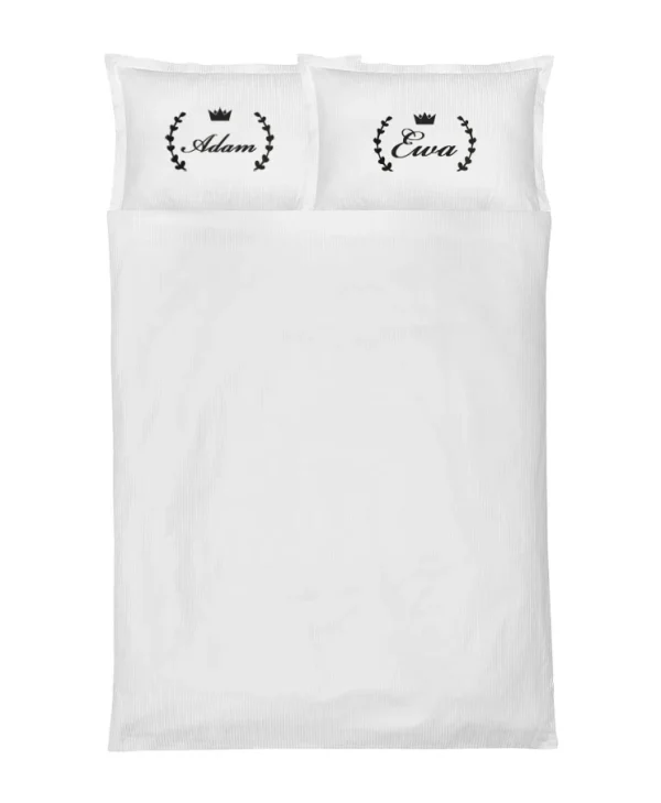 Komplet pościel adamaszkowej z haftowanymi imionami