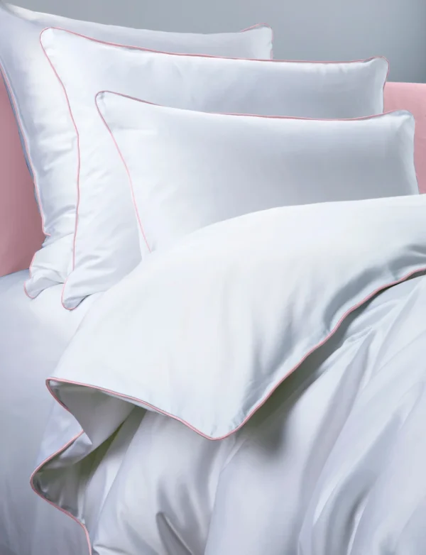 Pościel dziecięca SAN ANTONIO - biała z różową lamówką