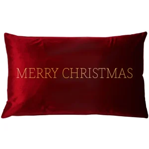 Poduszka prostokąt VELVET z haftem Merry Christmas