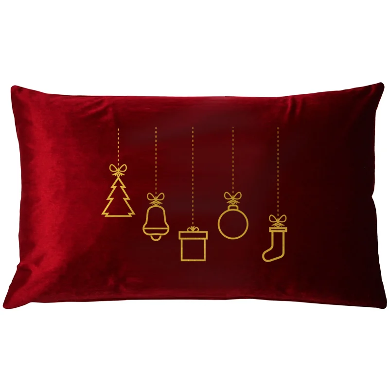 Poduszka prostokąt VELVET z haftem Christmas Gifts