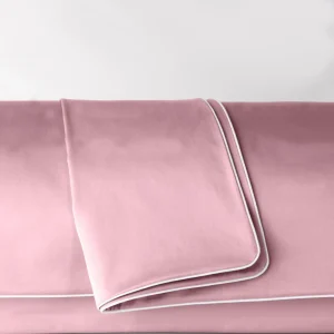 Poszwa satynowa SAN ANTONIO flamingo pink z białą lamówką