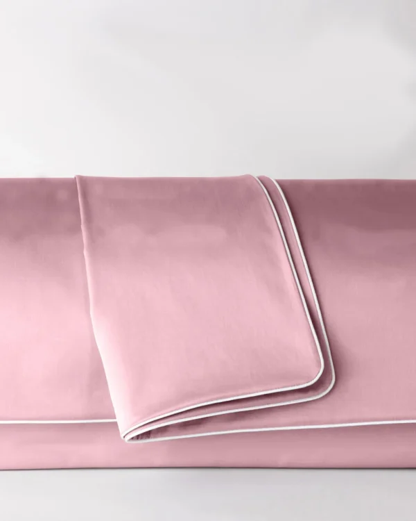 Poszwa satynowa SAN ANTONIO flamingo pink z białą lamówką