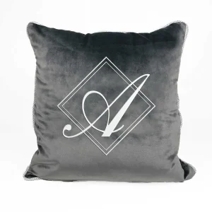 Poduszka VELVET BONNY z monogramem - Grafit