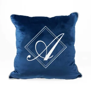 Poduszka VELVET BONNY z monogramem - Granat