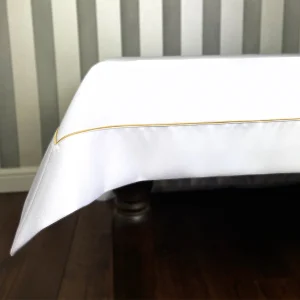 Obrus Veneto Bianco - złota lamówka