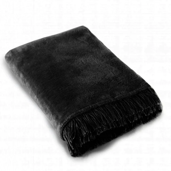 Koc bawełniany - czarny - 150 x 200