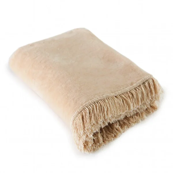 Koc bawełniany - jasny beż - 150 x 200