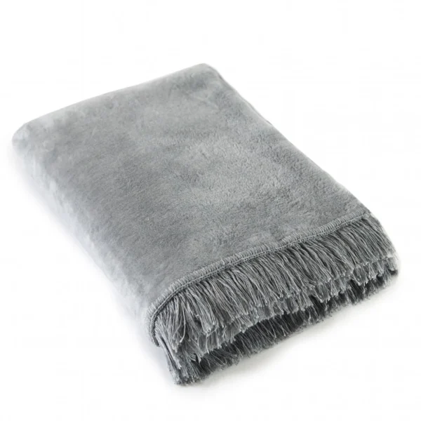 Koc bawełniany - jasny szary - 150 x 200