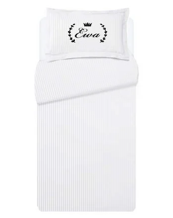 Dziecięcy komplet pościeli adamaszkowej z haftowanym imieniem