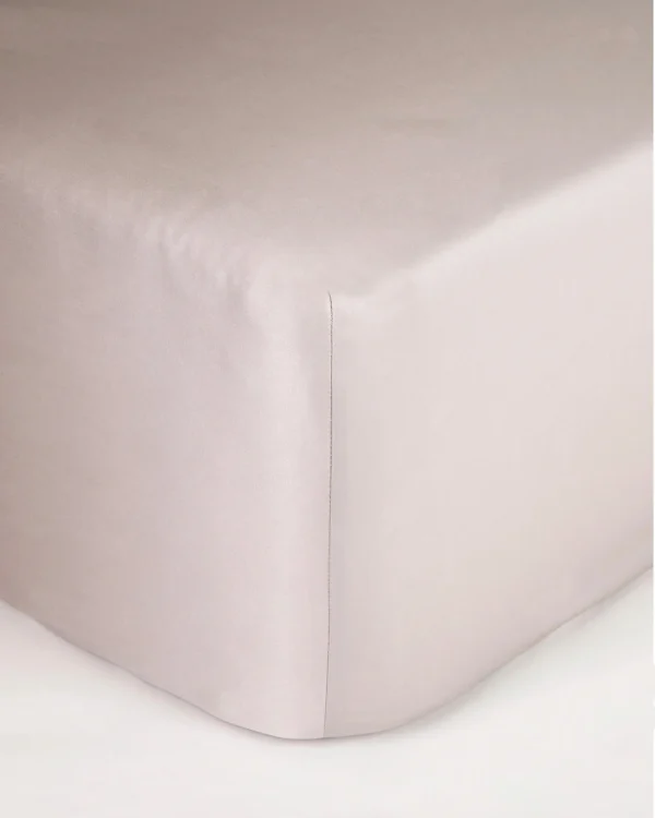 Prześcieradło satynowe latte beż z gumką