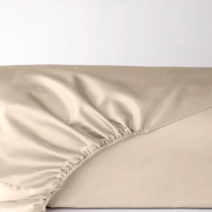 Prześcieradło satynowe sandy beige z gumką