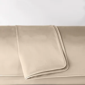 Poszwa satynowa SAN ANTONIO sandy beige z białą lamówką