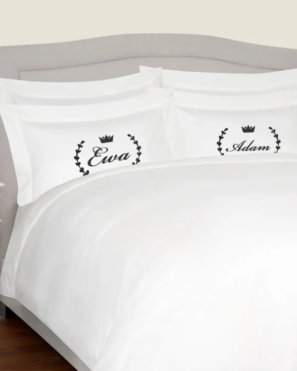 Komplet pościel satynowej z personalizowanymi imionami LAUR