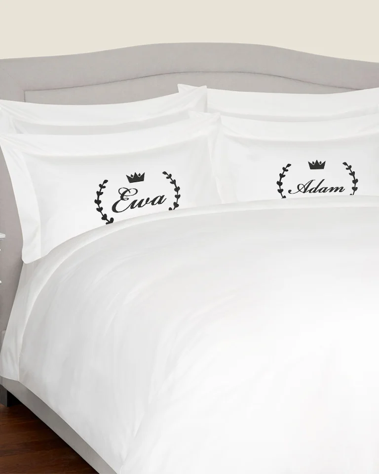Komplet pościel satynowej z personalizowanymi imionami LAUR