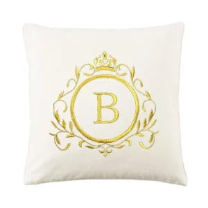 Poduszka VELVET LUXORY z monogramem - Biały
