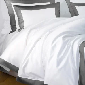 Pościel PARIS - biała z ciemnym szarym