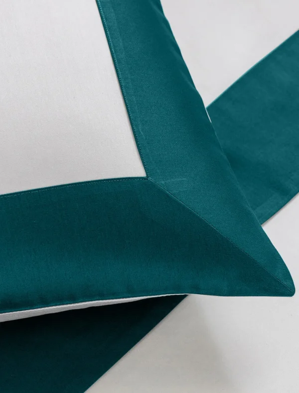 Pościel PARIS - biała z turkusowym