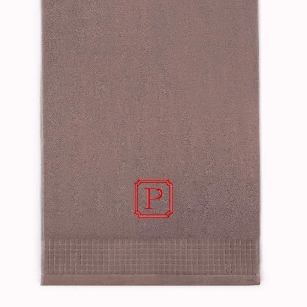 Personalizowany ręcznik kąpielowy 70 x 140 - ciemny beż