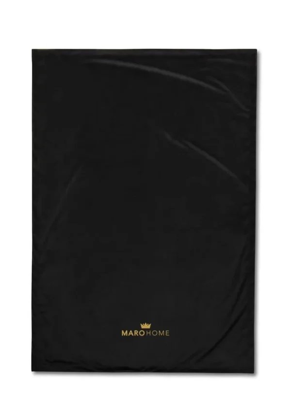 Pled VELVET MUSSO - biały/czarny ze złotym haftem