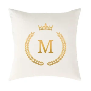 Poduszka VELVET QUEENY z monogramem - Biały