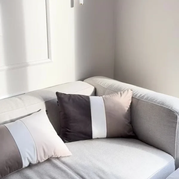 Poduszka VELVET TRIPOSO - brąz/beż