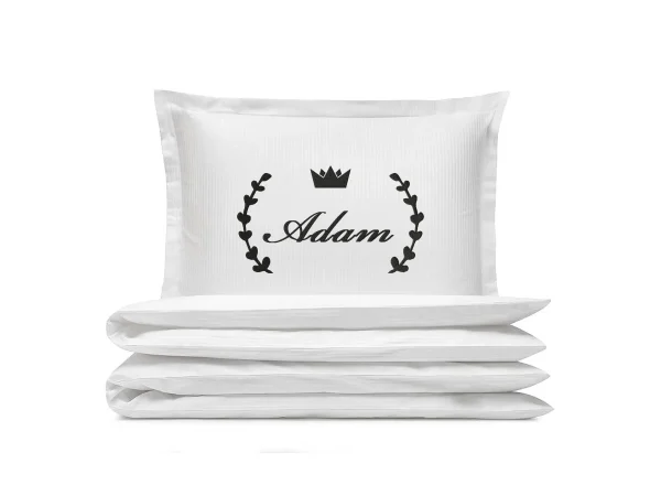 Komplet pościel adamaszkowej z haftowanymi imionami