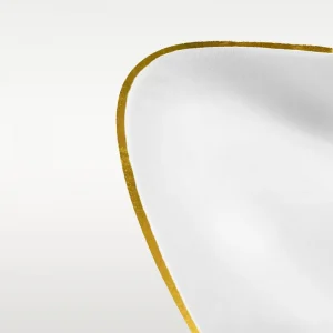 Poszewka satynowa SAN ANTONIO biała ze złotą lamówką