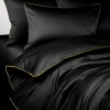 Pościel satynowa SAN ANTONIO - czarna ze złotą lamówką