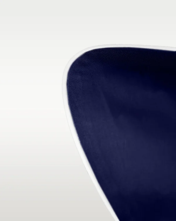 Poszwa satynowa SAN ANTONIO navy blue z białą lamówką