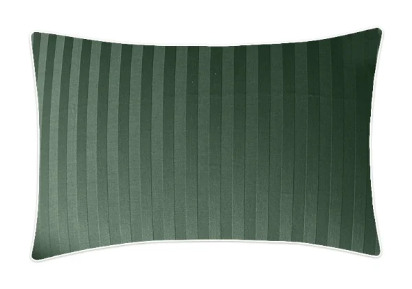 Poszewka adamaszkowa SAN ANTONIO butelkowa zieleń z białą lamówką