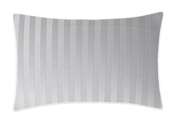 Poszewka adamaszkowa SAN ANTONIO szary jasny z białą lamówką