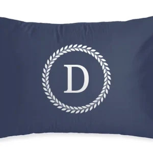 Poszewka SATYNA ZOE z inicjałem - granatowa