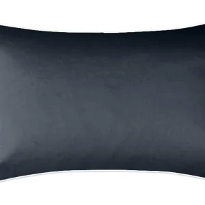 Poszewka satynowa SAN ANTONIO antracytowa z białą lamówką