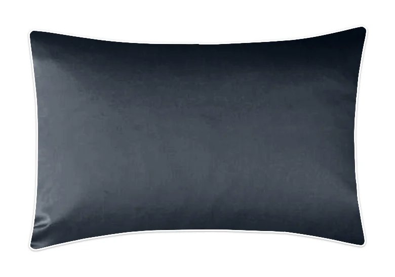 Poszewka satynowa SAN ANTONIO antracytowa z białą lamówką