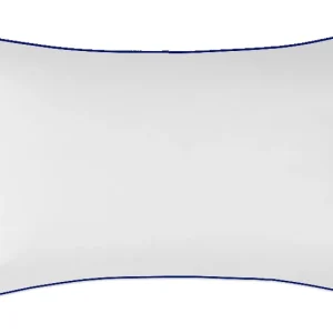 Poszewka satynowa SAN ANTONIO biała z lamówką navy blue