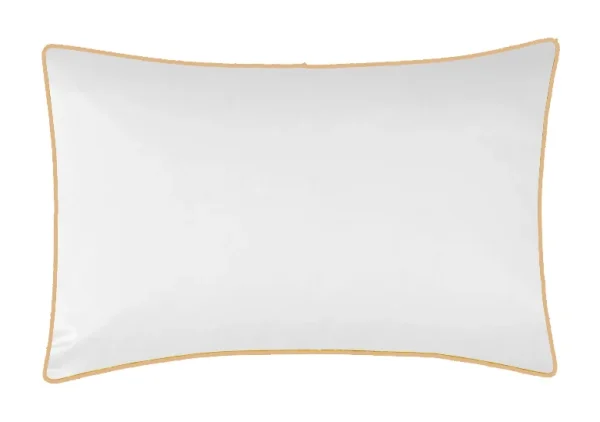 Poszewka satynowa SAN ANTONIO biała z beżową lamówką