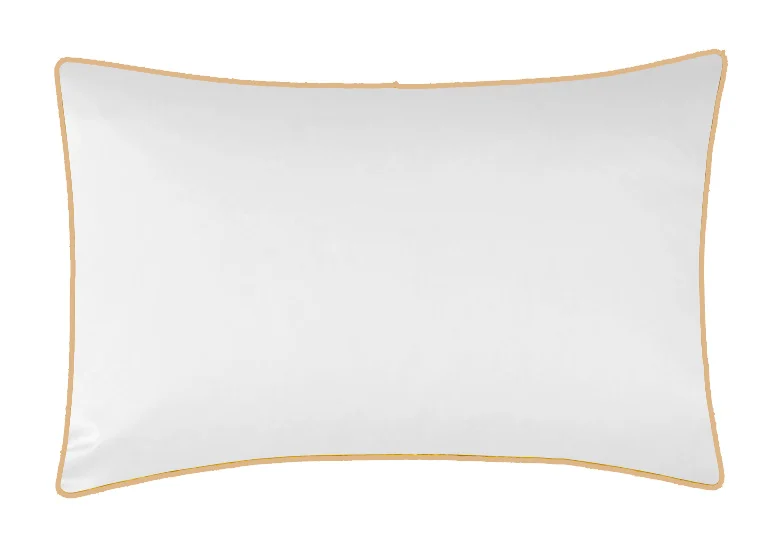 Poszewka satynowa SAN ANTONIO biała z beżową lamówką