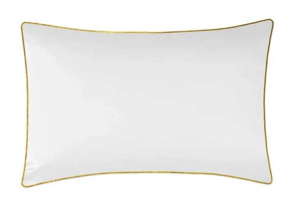 Poszewka satynowa SAN ANTONIO biała ze złotą lamówką
