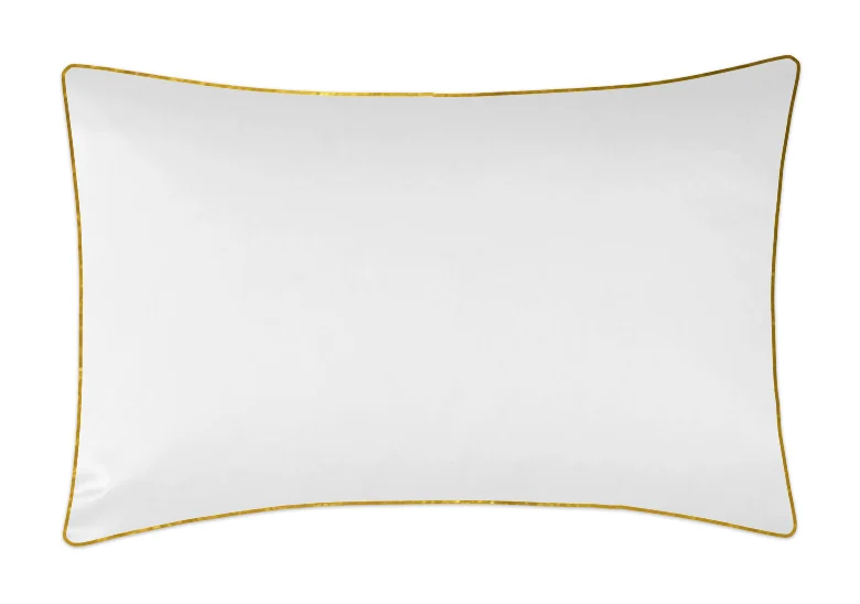 Poszewka satynowa SAN ANTONIO biała ze złotą lamówką