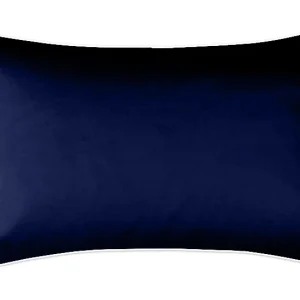 Poszewka satynowa SAN ANTONIO navy blue z lamówką