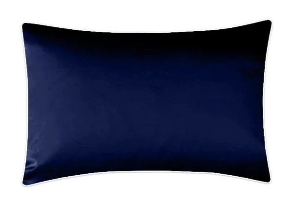 Poszewka satynowa SAN ANTONIO navy blue z lamówką