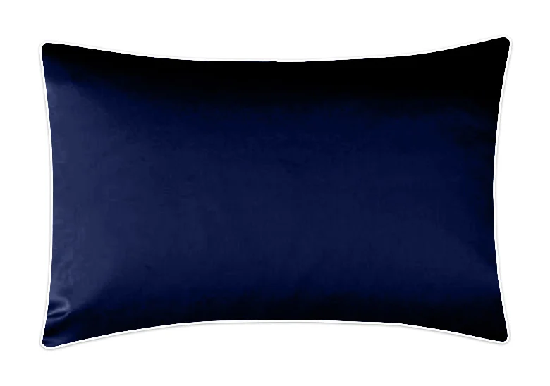 Poszewka satynowa SAN ANTONIO navy blue z lamówką