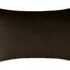 Poszewka satynowa SAN ANTONIO ciemny brąz z białą lamówką