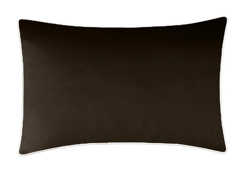 Poszewka satynowa SAN ANTONIO ciemny brąz z białą lamówką
